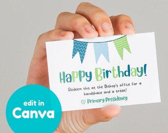 LDS Primary Birthday Bishops Buck Latter-Day Saint Bishops Bucks LDS Primary Birthday