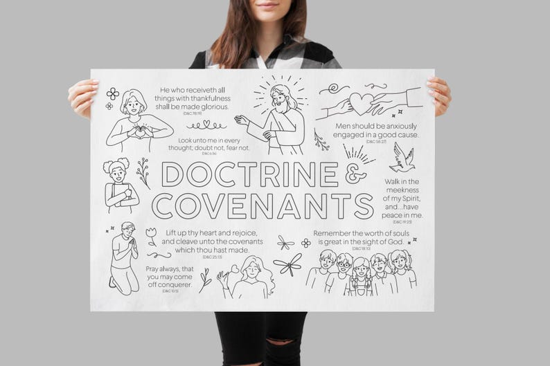 GIANT LDS Youth Coloring Poster Lds Seminary Doctrine and Covenants Lds ...