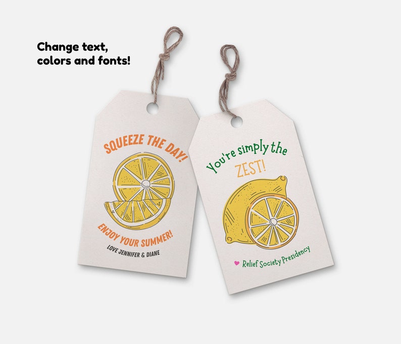 LDS Ministering Sister Lemonade Tag LDS Relief Society Ministering Printable Personalized Gift Lemon Pun image 5