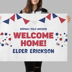 LDS Missionary Welcome Home Banner 18x24 Canva Template Return with Honor LDS Mission President LDS Homecoming missionary airport banner