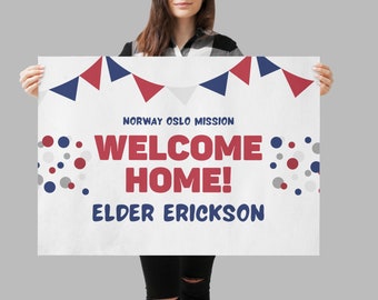 LDS Missionary Welcome Home Banner 18x24 Canva Template Return with Honor LDS Mission President LDS Homecoming missionary airport banner