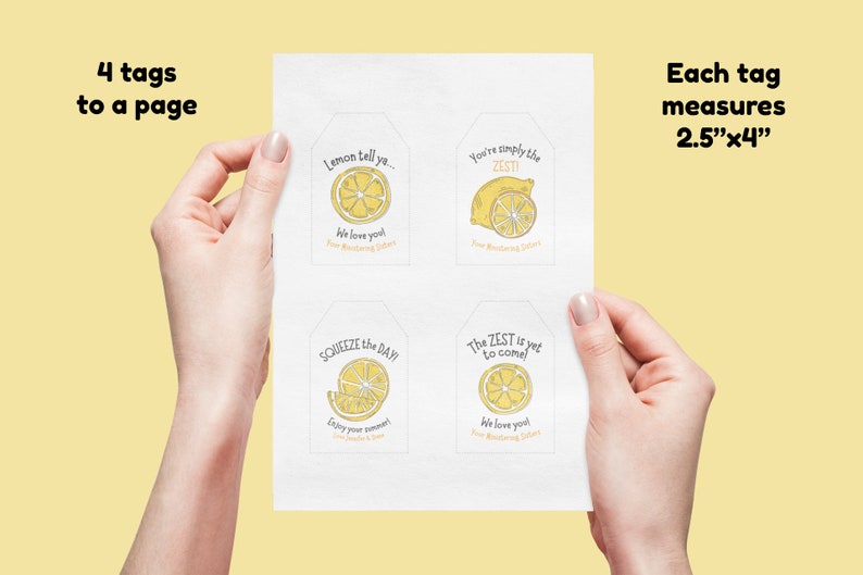 LDS Ministering Sister Lemonade Tag LDS Relief Society Ministering Printable Personalized Gift Lemon Pun image 6