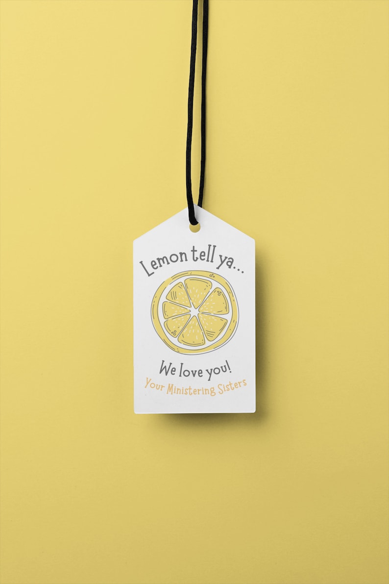 LDS Ministering Sister Lemonade Tag LDS Relief Society Ministering Printable Personalized Gift Lemon Pun image 8
