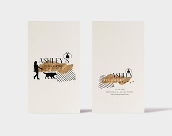 Pet Care Services Dog Walking and Pet Sitting Digital US Business Cards Customizable Canva Template for Dog Cat Sitters and Small Business