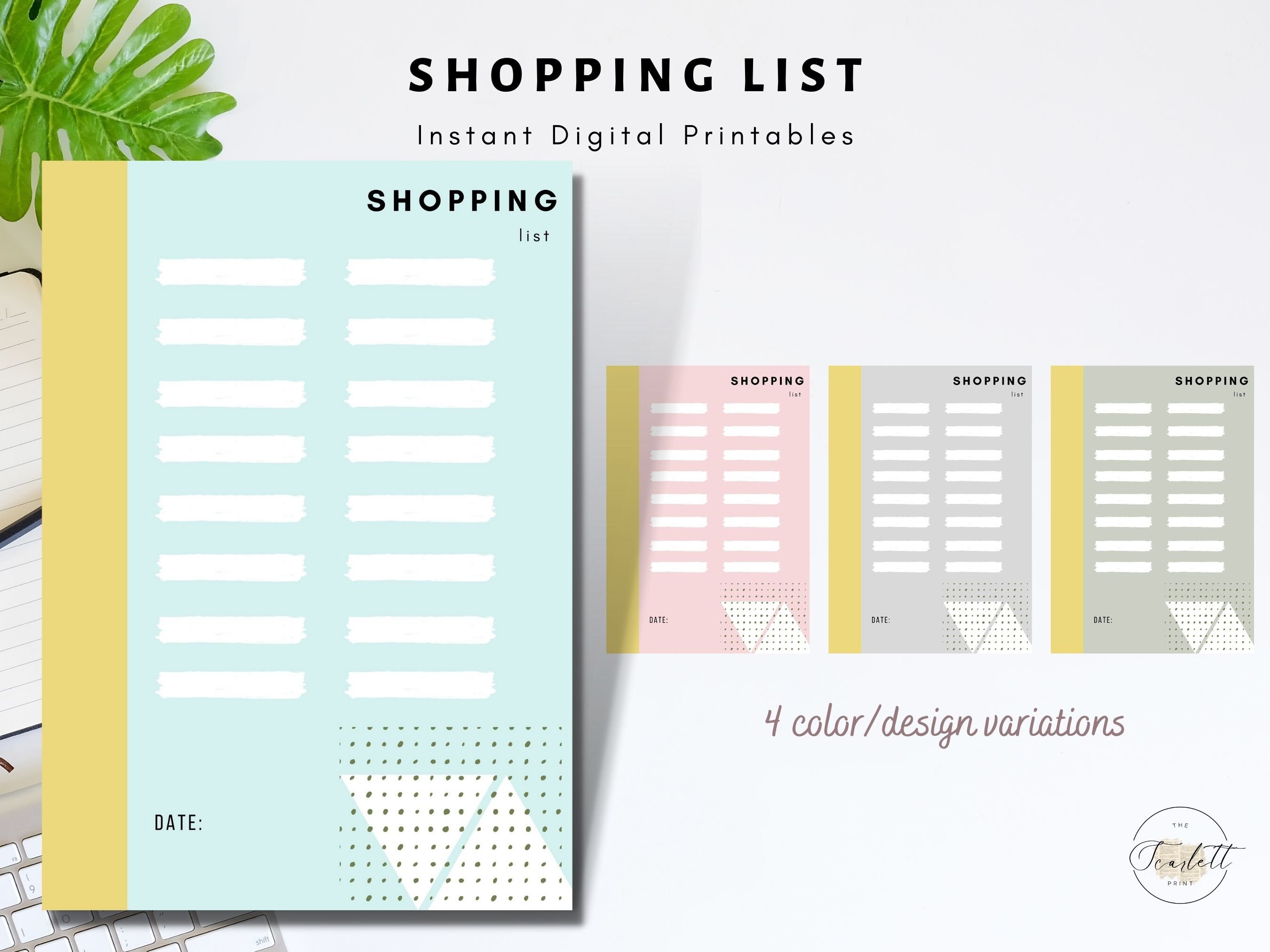 Minimalist Shopping List Simple Instant Digital Printable - Etsy