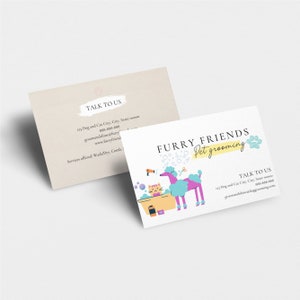 Fully Editable Pet Grooming Business Cards Template for Pet Care Business | Self Edit and Customize on Canva Instant Download