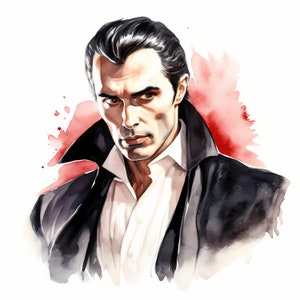 Vampire Clipart, Dracula Images, 10 Watercolor Clip Art, Printable JPGs, Instant Download, Commercial Use, Paper craft