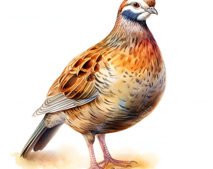 Partridge Clipart, Partridge Bird Images, 10 Watercolor Clip Art, Printable JPGs, Instant Download, Commercial Use, Paper craft
