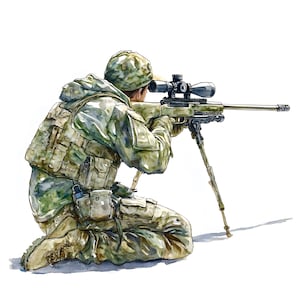 Scharfschütze Clipart, Jäger Mann Bilder, 10 Aquarell Clip Art, druckbare JPGs, Sofort Download, kommerzielle Nutzung, Papiermodell
