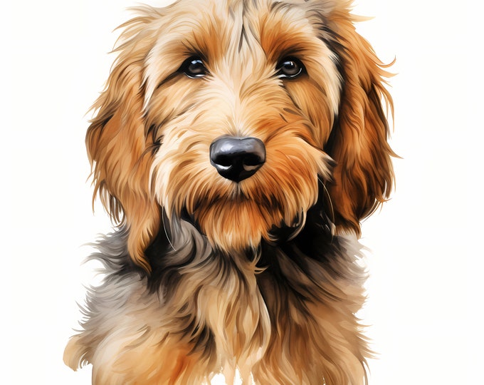 Otterhound Dog Clipart, Puppy Dog Images, 10 Watercolor Clip Art, Printable JPGs, Instant Download, Commercial Use, Paper craft