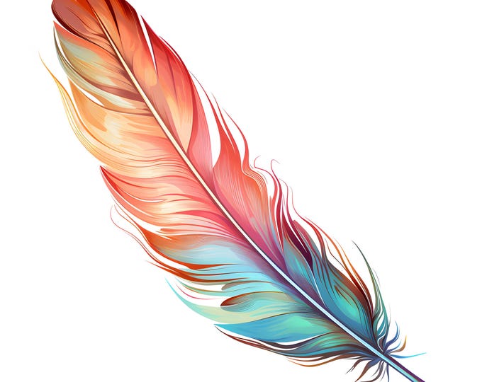 Feather Clipart, Elegant Feather Images, 10 Watercolor Clip Art, Printable JPGs, Instant Download, Commercial Use, Paper craft