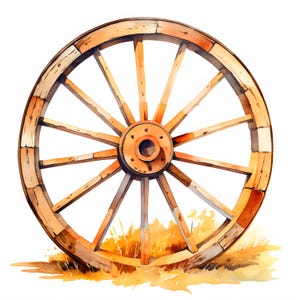 Clipart ruota di carro, immagini ruote di carro autunnali, 10 clipart acquerello, JPG stampabili, download immediato, uso commerciale, artigianato di carta