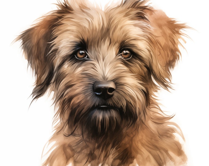 Briard Dog Clipart, Puppy Dog, Berger de Brie Images, 10 Watercolor Clip Art, Printable JPGs, Instant Download, Commercial Use, Paper craft