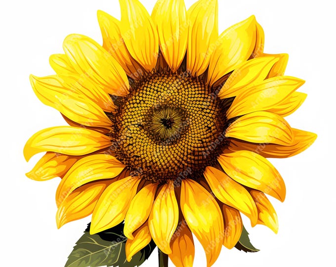 Sunflower Clipart, Sunflower Head Images, 10 Watercolor Clip Art, Printable JPGs, Instant Download, Commercial Use, Paper craft