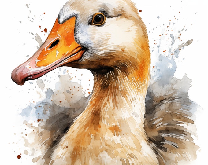 Goose Clipart, Farm Goose Images, 14 Watercolor Clip Art, Printable JPGs, Instant Download, Commercial Use, Paper craft