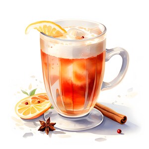 Hot Tea Clipart, Winter Drinks Images, 10 Watercolor Clip Art ...