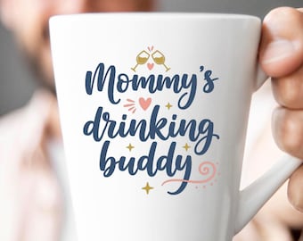 Mommy’s Drinking Buddy SVG, Funny Baby Quote T-Shirt Print, Wine Glass DXF PNG Design for Cricut and Silhouette