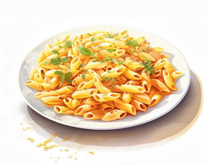 Pasta Clipart, Spiral Pasta Bowl Images, 10 Watercolor Clip Art, Printable JPGs, Instant Download, Commercial Use, Paper craft