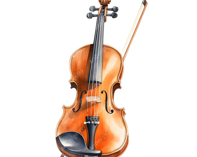 Violin Clipart, Musical Instruments Images, 10 Watercolor Clip Art, Printable JPGs, Instant Download, Commercial Use, Paper craft