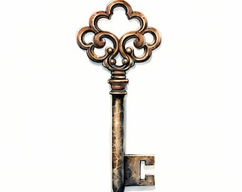 Vintage Key Clipart, Antique Keys Images, 10 Watercolor Clip Art, Printable JPGs, Instant Download, Commercial Use, Paper craft
