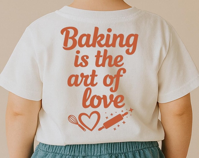 Baking is the Art of Love SVG, Cute Baking Quote T-Shirt Print, Kitchen DXF PNG Design for Cricut Silhouette