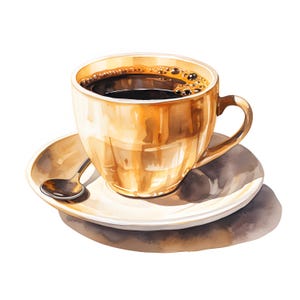 Clipart di caffè, immagini di tazze di caffè, 10 clipart ad acquerello, JPG stampabili, download immediato, uso commerciale, artigianato di carta