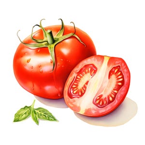 Imágenes prediseñadas de tomates, imágenes de vegetales, 10 imágenes prediseñadas de acuarela, archivos JPG imprimibles, descarga instantánea, uso comercial, manualidades de papel