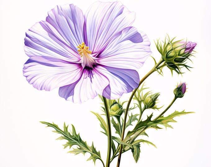 Wildflower Clipart, Botanical Bloom Images, 10 Watercolor Clip Art, Printable JPGs, Instant Download, Commercial Use, Paper Craft