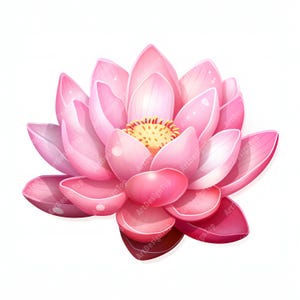Clipart di loto rosa, immagini di fiori di loto, 10 clipart di acquerelli, JPG stampabili, download istantaneo, uso commerciale, creazione di carta