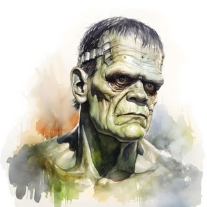 Frankenstein Clipart, Frankenstein Images, 10 Watercolor Clip Art ...