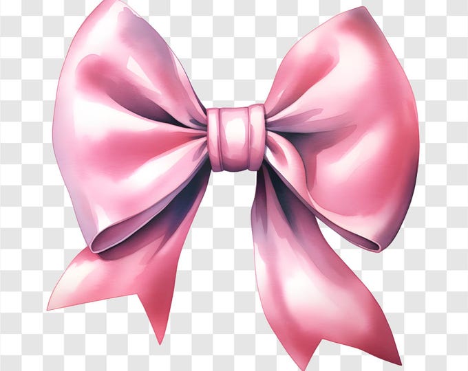 10 PNG Pink Bow, Pastel Bows Clipart, Watercolor Clip Art, Instant Download, Commercial Use, Paper craft