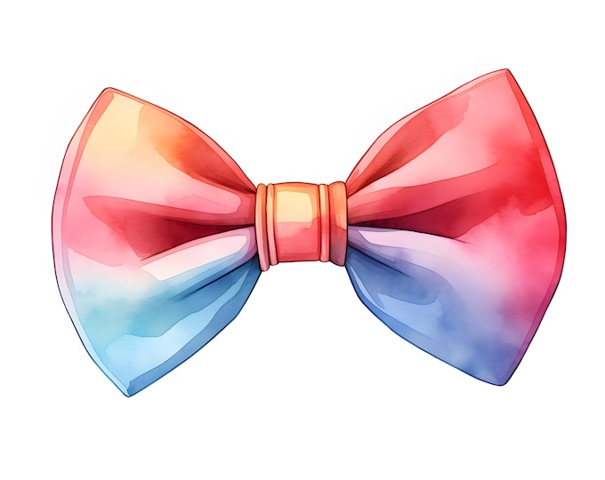 Bowtie Clipart, Bow Tie Images, 10 Watercolor Clip Art, Printable JPGs, Instant Download, Commercial Use, Paper craft