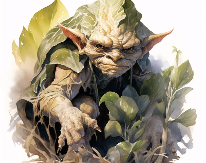 Goblin Clipart, Fantasy Creature Images, 10 Watercolor Clip Art, Printable JPGs, Instant Download, Commercial Use, Paper craft