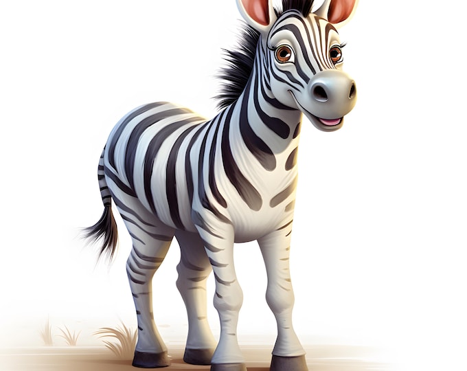 Zebra Clipart, Cartoon Zebra Images, 10 Watercolor Clip Art, Printable JPGs, Instant Download, Commercial Use, Paper craft