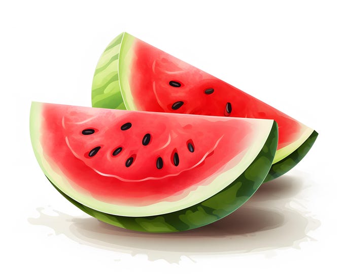 Watermelon Clipart, Water Melon Images, 10 Watercolor Clip Art, Printable JPGs, Instant Download, Commercial Use, Paper craft
