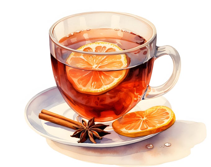 Hot Tea Clipart, Winter Drinks Images, 10 Watercolor Clip Art, Printable JPGs, Instant Download, Commercial Use, Paper craft