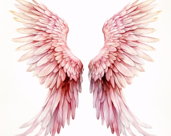 Angel Wings Clipart, Angel Wings Images, 10 Watercolor Clip Art, Printable JPGs, Instant Download, Commercial Use, Paper craft