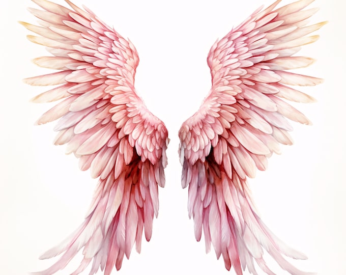 Angel Wings Clipart, Angel Wings Images, 10 Watercolor Clip Art, Printable JPGs, Instant Download, Commercial Use, Paper craft