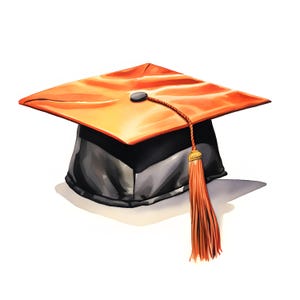 Graduation Cap Clipart, Graduation Hats Images, 10 Watercolor Clip Art, Printable JPGs, Instant Download, Commercial Use, Paper craft