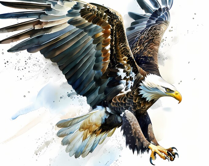 Eagle Clipart, American Eagles Images, 10 Watercolor Clip Art, Printable JPGs, Instant Download, Commercial Use, Paper craft