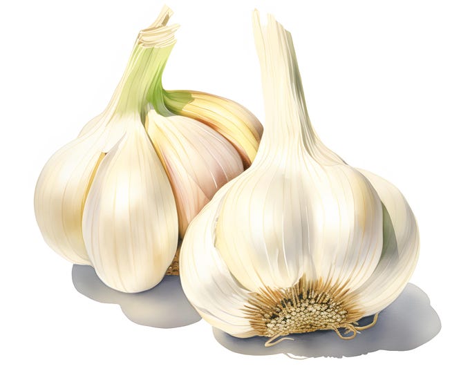Garlic Clipart, Garlic Images, 10 Watercolor Clip Art, Printable JPGs, Instant Download, Commercial Use, Paper craft