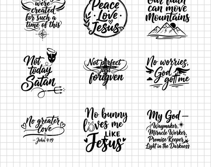 Mega Christian SVG Bundle Vol.4 | Christian Quotes Bible Verses | Faith Scripture Religious Inspirational Jesus Cut Files Cricut