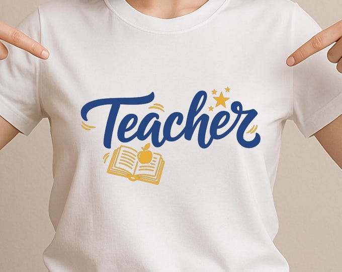 Teacher SVG, Simple Inspirational Quote T-Shirt Print, Classroom DXF PNG Design for Cricut Silhouette