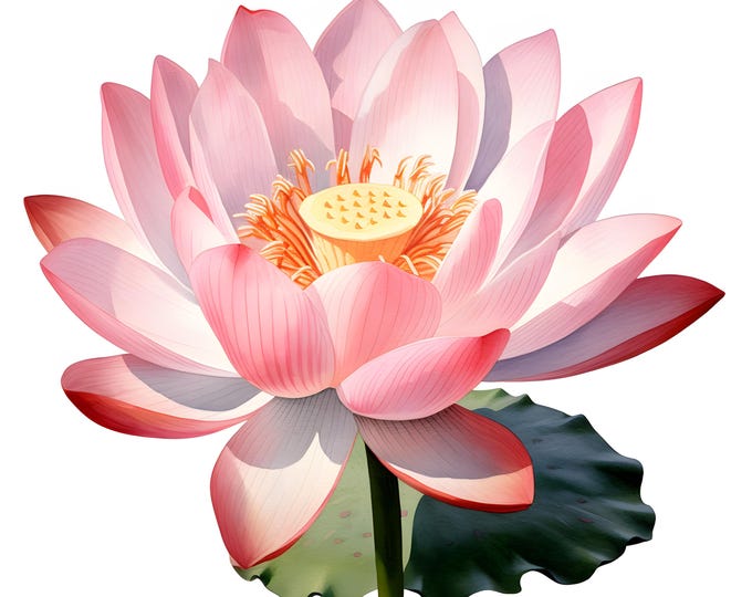 Lotus Clipart, Lotus Flower Images, 10 Watercolor Clip Art, Printable JPGs, Instant Download, Commercial Use, Paper craft
