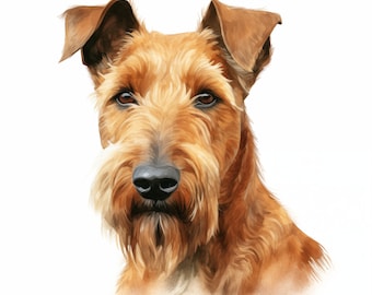 Irish Terrier Watercolor Clipart: Dog Breed Art (JPG Digital