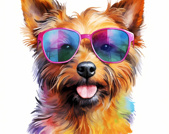 Australian Terrier Dog Clipart, Cool Dog Images, 10 Watercolor Clip Art, Printable JPGs, Instant Download, Commercial Use, Paper craft