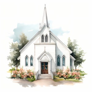 Church Clipart, Catholic Chapel Images, 10 Watercolor Clip Art ...