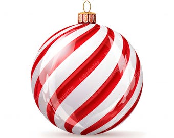 Watercolor Striped Ornament Clipart: Christmas JPG Images (Commercial Use)