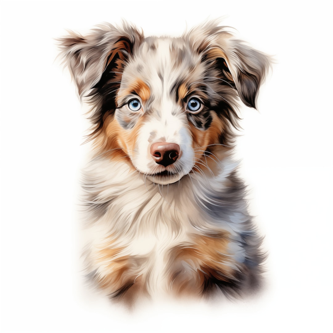 Australian Shepherd Clipart, Puppy Dog Images, 10 Watercolor Clip Art ...