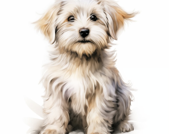 Dandie Dinmont Terrier Clipart, Puppy Dog Images, 10 Watercolor Clip Art, Printable JPGs, Instant Download, Commercial Use, Paper craft
